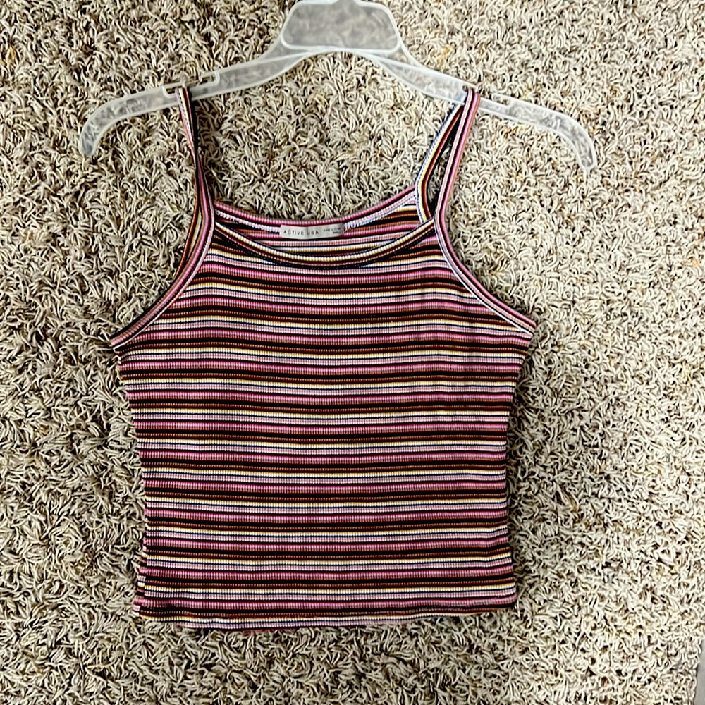 Active usa striped crop top. Size small.